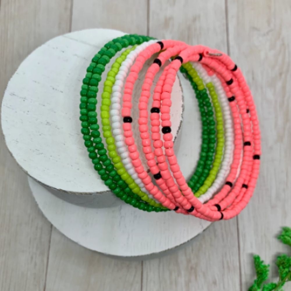 Watermelon seed bead bracelet  fundraiser item